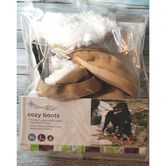 Good2Go Cozy Fleece Large Dog Boots Keep Your Dog Safe From Salt & Cold Temps - Picture 4 of 5